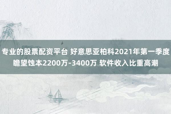 专业的股票配资平台 好意思亚柏科2021年第一季度瞻望蚀本2200万-3400万 软件收入比重高潮